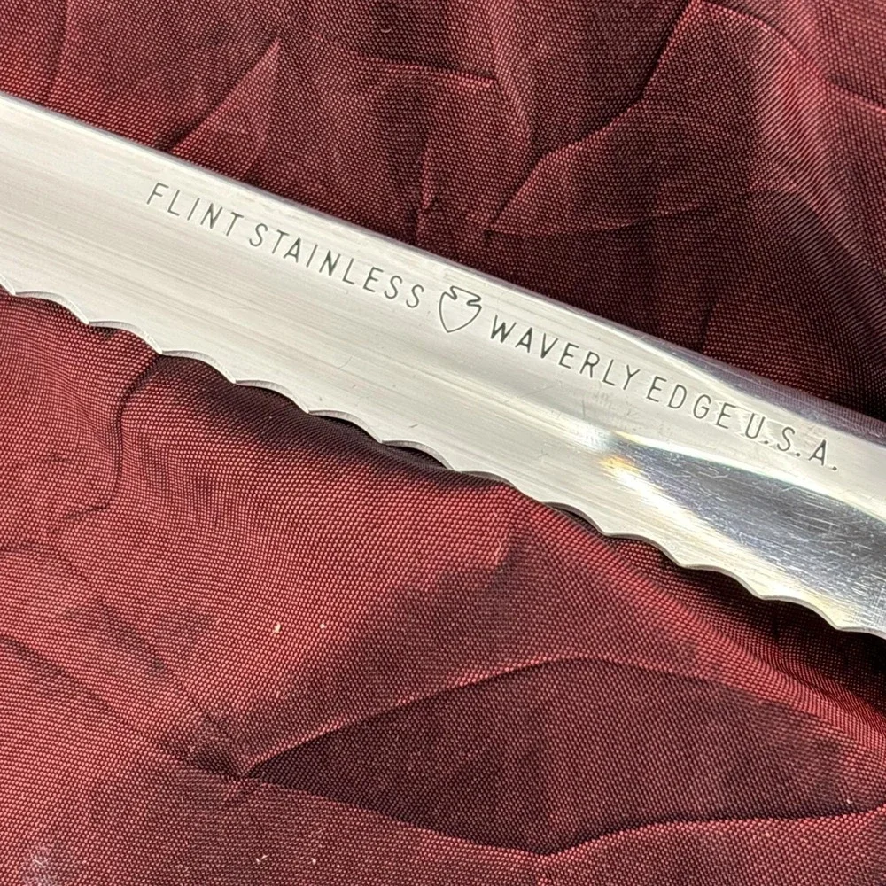 Flint Stainless Waverly Edge Serrated Bread Slicing Knife 9.5 In Blade Rounded